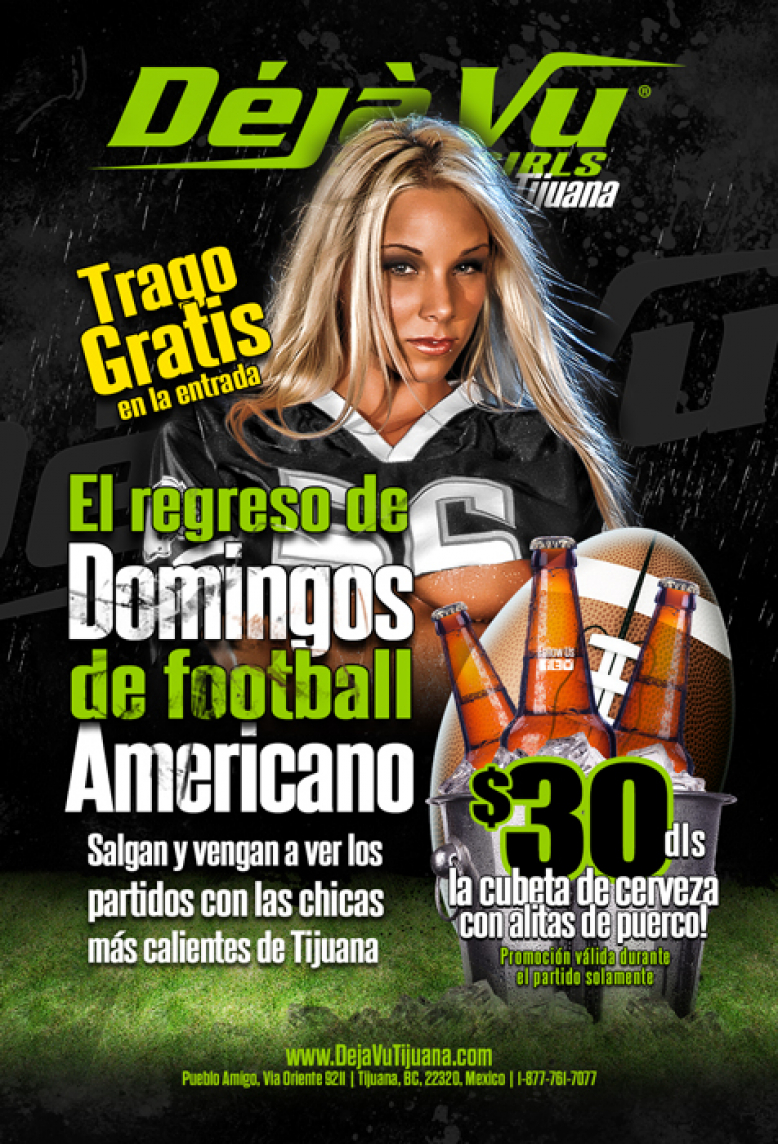 El regreso de Domingos de Football Americano Tijuana Strip Club (cerca de San Diego)